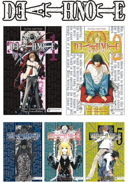 Death Note - Ölüm Defteri 1-2-3-4-5 Manga Seti