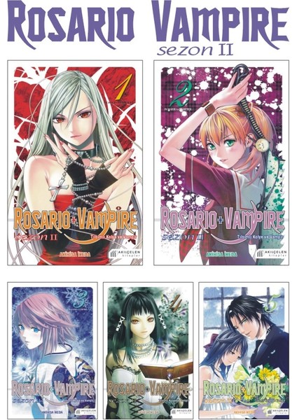 Rosario + Vampire - Tılsımlı Kolye ve Vampir Sezon: 2 1-2-3-4-5 Manga Seti