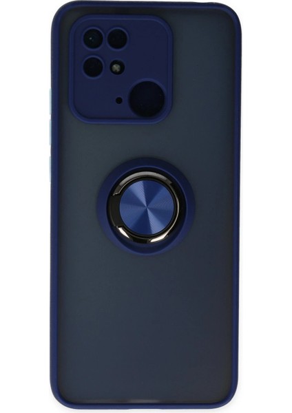 Newface Xiaomi Redmi 10C Kılıf Montreal Yüzüklü Silikon Kapak - Lacivert