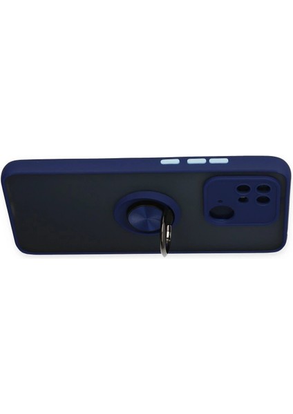 Newface Xiaomi Redmi 10C Kılıf Montreal Yüzüklü Silikon Kapak - Lacivert
