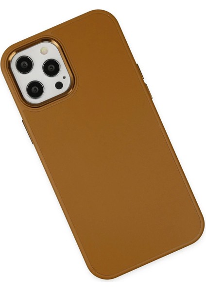 Newface iPhone 12 Pro Max Kılıf Asya Deri Silikon - Kahverengi