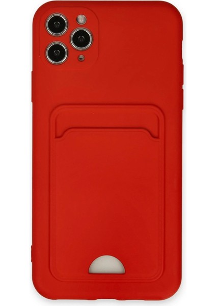 Newface iPhone 11 Pro Max Kılıf Kelvin Kartvizitli Silikon - Kırmızı