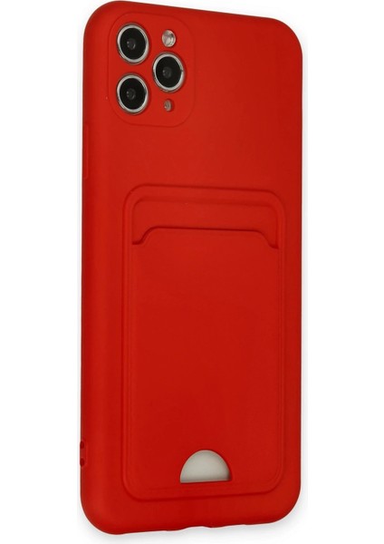 Newface iPhone 11 Pro Max Kılıf Kelvin Kartvizitli Silikon - Kırmızı