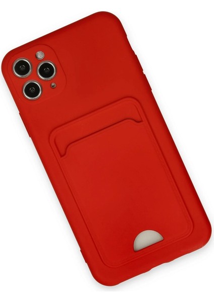 Newface iPhone 11 Pro Max Kılıf Kelvin Kartvizitli Silikon - Kırmızı