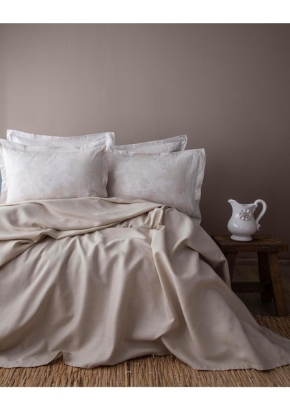 Tanya Bej Bambu Pike Takımı Çift Kişilik