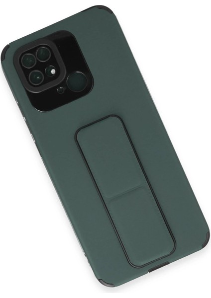 Newface Xiaomi Redmi 10C Kılıf Mega Standlı Silikon - Yeşil
