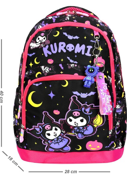Kuromi Üçlü Kız Çocuk Ilkokul Siyah Mor Okul Çantası Seti (Çanta Termal Beslenme Çantası Kalemlik) fırsatları