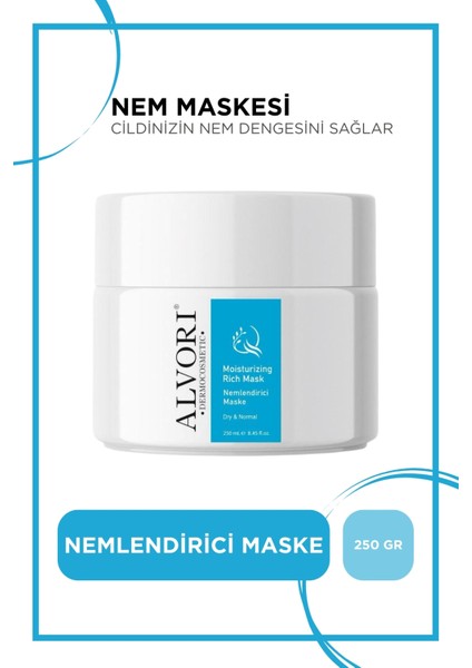 Alvori Moisturizing Rich Mask, Kuru Ciltler Için Yoğun Nem Maskesi 250 ml