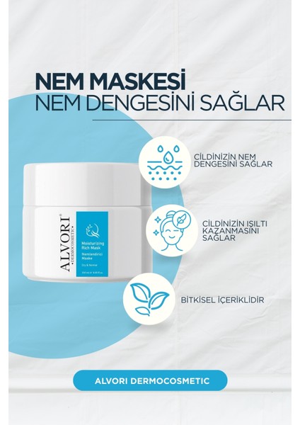 Alvori Moisturizing Rich Mask, Kuru Ciltler Için Yoğun Nem Maskesi 250 ml