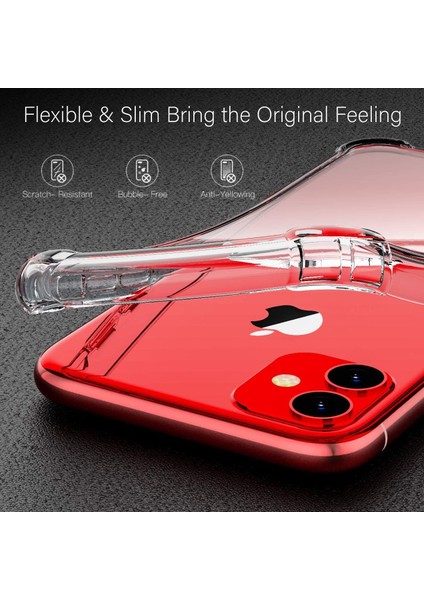 iPhone 11 Uyumlu Darbe Önleyici Sararmaya Dayanıklı Airbag Korumalı Ultra Slim Tpu Şeffaf Silikon Kılıf indirimleri