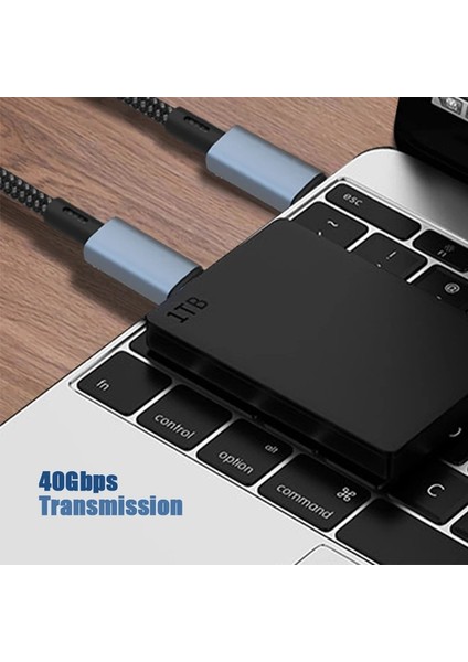 40GBPS 240W 4.0 Thunderbolt Type-C To Type-C Şarj, Data ve 8k 60Hz Görüntü Aktarım Kablosu Tip C 1.5 Metre ZR851