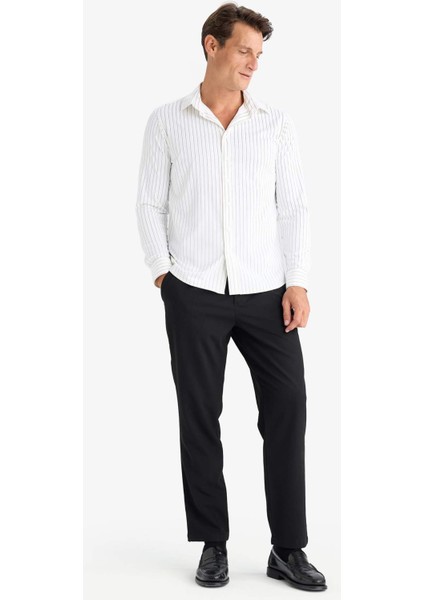 Yazlık Kumaş Pileli Pantolon Tailored Regular Fit Normal Kesim Basic Düz Cepli Düz Paça A7273AX25SP