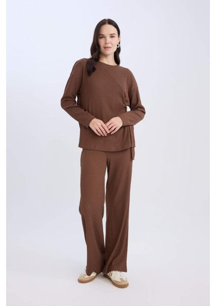Bürümcük Pantolon Wide Leg Geniş Bol Paça Esnek Belli C0200AX24AU fırsatları