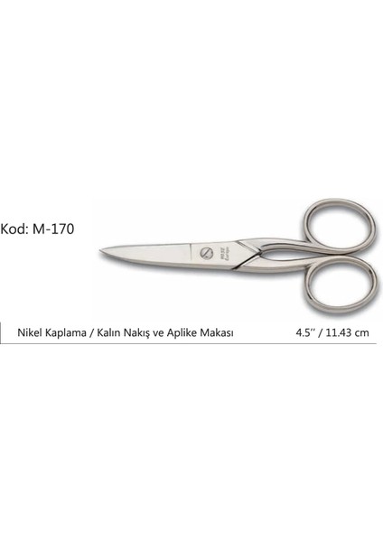 Europe Kalın Nakış Makası Süper Kalite No:4.5 11,43 cm