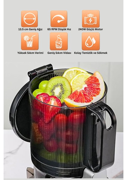 Slow Juicer Yavaş Sıkım Katı Meyve Sıkacağı Sorbe ve Dondurma