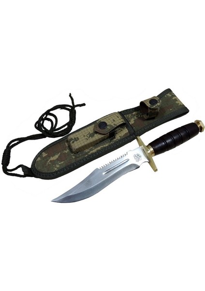 Halmak Standart T.c Komando Bıçağı 30CM - Oluklu, Testere Detaylı, Kılıflı