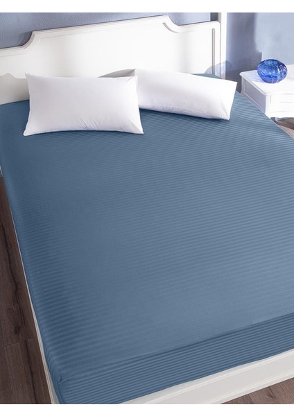 Çarşaf Stripe Saten Düz Lastikli Çift Kişilik fiyatları