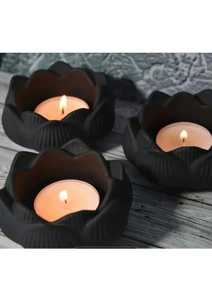 Lotus Tealight Mumluk 2’li Set – Siyah fiyatları