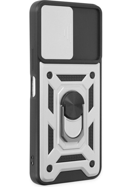 Newface Vivo Y16 Kılıf Pars Lens Yüzüklü Silikon - Gümüş fiyatları