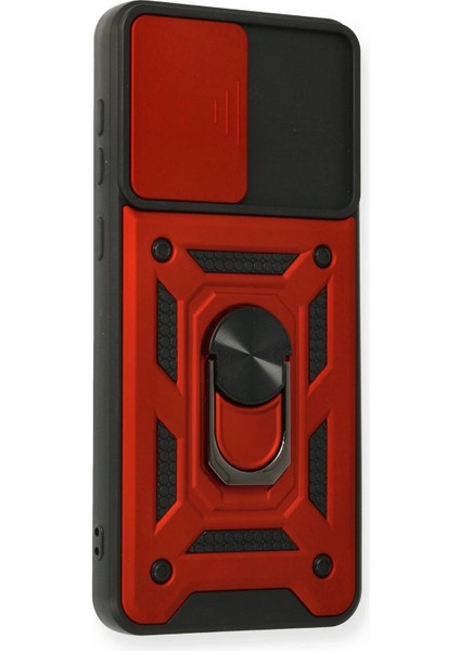 Newface Samsung Galaxy A02 Kılıf Pars Lens Yüzüklü Silikon - Kırmızı fiyatları