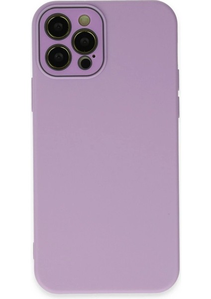 Newface iPhone 12 Pro Max Kılıf Lansman Glass Kapak - Lila