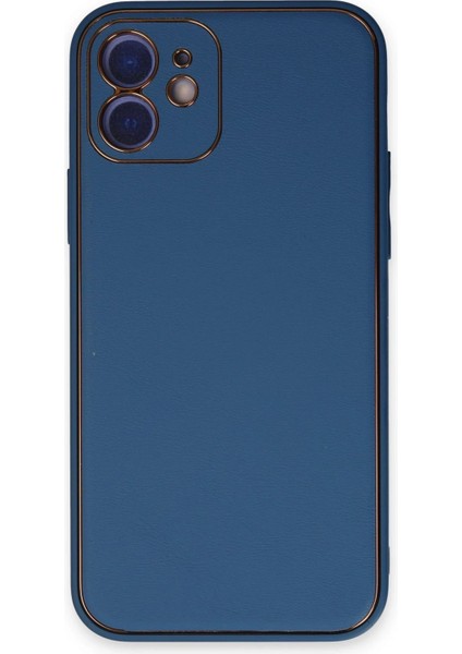 Newface iPhone 12 Kılıf Coco Deri Silikon Kapak - Açık Mavi