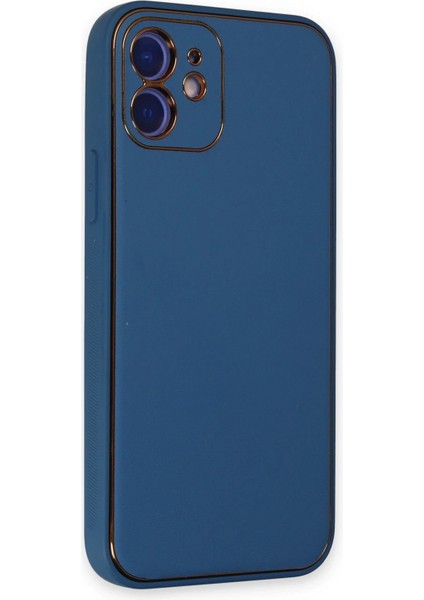 Newface iPhone 12 Kılıf Coco Deri Silikon Kapak - Açık Mavi
