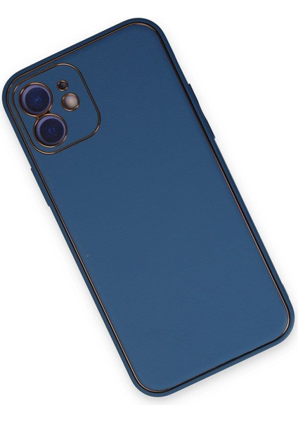 Newface iPhone 12 Kılıf Coco Deri Silikon Kapak - Açık Mavi