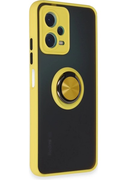 Newface Xiaomi Redmi Note 12 5g Kılıf Montreal Yüzüklü Silikon Kapak - Sarı modelleri