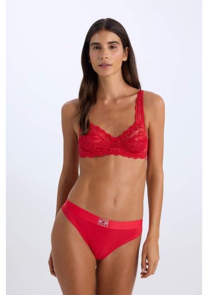 Telli Dantelli Kırmızı Tişört Bra-Fall in Love E2306AX24AU fiyatları