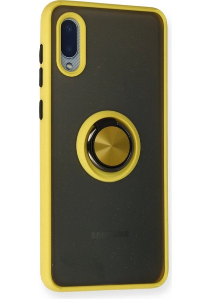 Newface Samsung Galaxy A02 Kılıf Montreal Yüzüklü Silikon Kapak - Sarı fiyatları