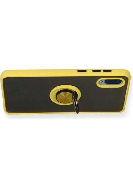 Newface Samsung Galaxy A02 Kılıf Montreal Yüzüklü Silikon Kapak - Sarı modelleri