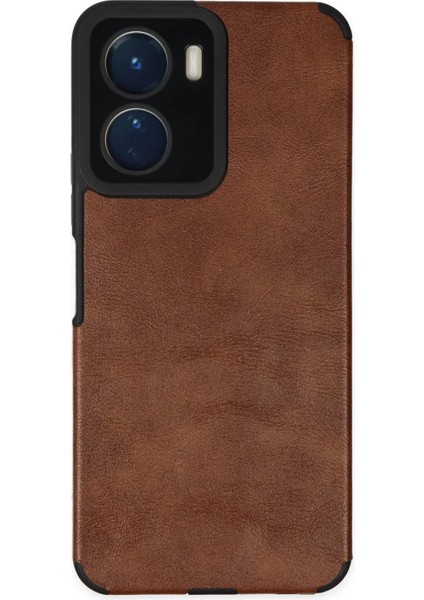 Newface Vivo Y16 Kılıf Loop Deri Silikon - Kahverengi