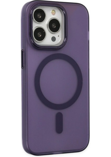 Newface iPhone 15 Pro Max Kılıf Lodos Magneticsafe Mat Kapak - Mor