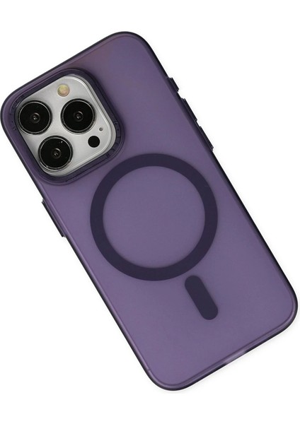 Newface iPhone 15 Pro Max Kılıf Lodos Magneticsafe Mat Kapak - Mor