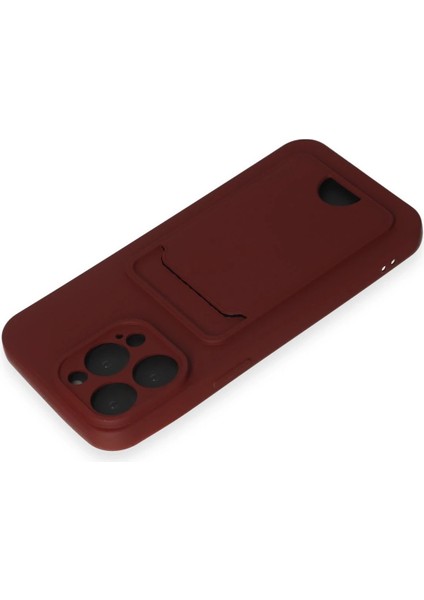 Newface iPhone 15 Pro Kılıf Kelvin Kartvizitli Silikon - Bordo