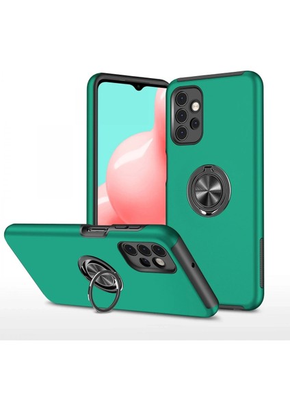 Newface Samsung Galaxy A72 Kılıf Elit Yüzüklü Kapak - Yeşil