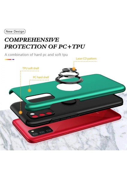 Newface Samsung Galaxy A02S Kılıf Elit Yüzüklü Kapak - Yeşil fiyatları