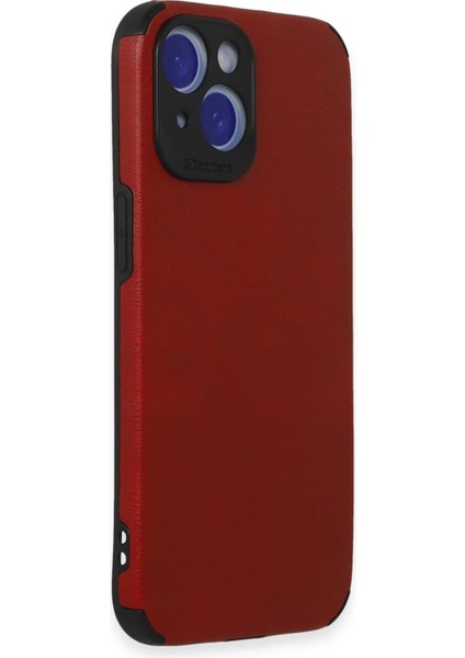 Newface iPhone 15 Kılıf Loop Deri Silikon - Kırmızı