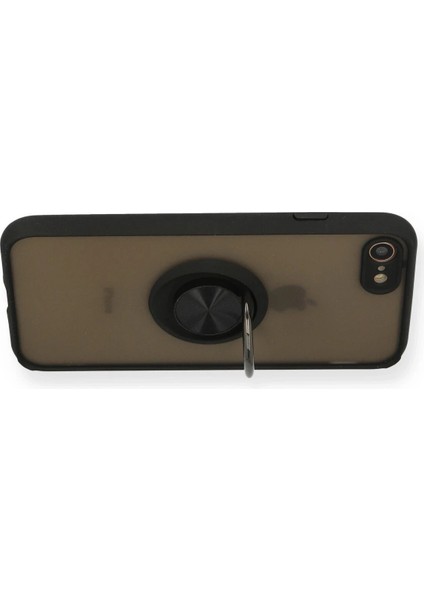 Newface iPhone 7 Kılıf Montreal Yüzüklü Silikon Kapak - Siyah modelleri