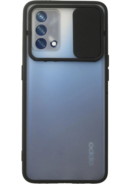 Newface Oppo A74 4g Kılıf Palm Buzlu Kamera Sürgülü Silikon - Siyah