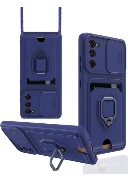 Newface Samsung Galaxy S20 Fe Kılıf Zuma Kartvizitli Yüzüklü Silikon - Lacivert