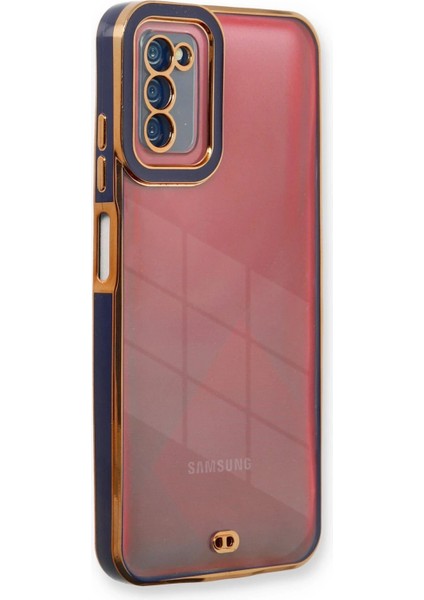 Newface Samsung Galaxy A03S Kılıf Liva Lens Silikon - Mavi