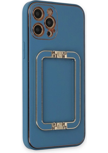 Newface iPhone 12 Pro Max Kılıf Coco Elit Kapak - Mavi