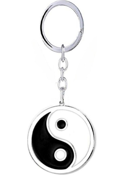 Elite Ying Yang Denge Madalyon Anime Metal Anahtarlık 1 Adet