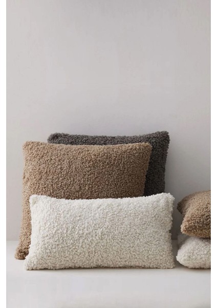 Elite Peluş Teddy Puffy Dekoratif Dekoratif Hediyelik Kırlent - Yastık Kılıfı 1 Adet
