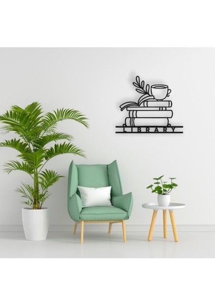 Kütüphane Temalı Metal Duvar Tablosu