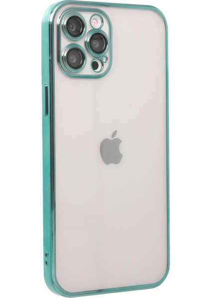 Newface iPhone 12 Pro Kılıf Razer Lensli Silikon - Yeşil