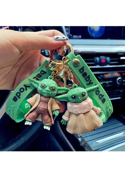 Elite Baby Yoda 2'li Üç Boyutlu Büyük Boy Slikon Anahtarlık & Çanta Süsü , 2 Adet 1 Adet