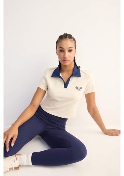 DefactoFit Standart Fit Baskılı Sporcu Kısa Kollu Polo Tişört D7136AX25SP modelleri